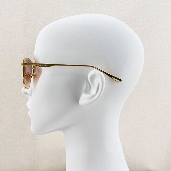 Gucci GG0336 Aviator Sunglasses Gold Brown OS - Picture 13 of 16